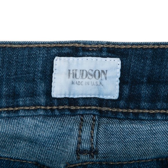 Hudson Byron 5 Pocket Straight Harr Blue Jeans - Picture 4 of 5